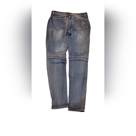 Red Fox women's/junior  blue ruggid Jeans slim size 13   37L  inseam 30 - Picture 2 of 4